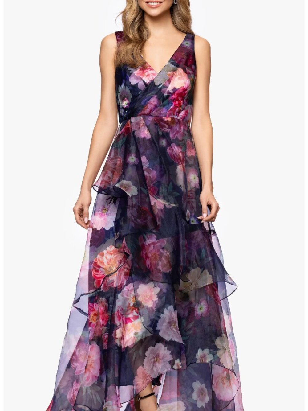 Betsy & Adam Floral Organza Dress, size 16, NWT